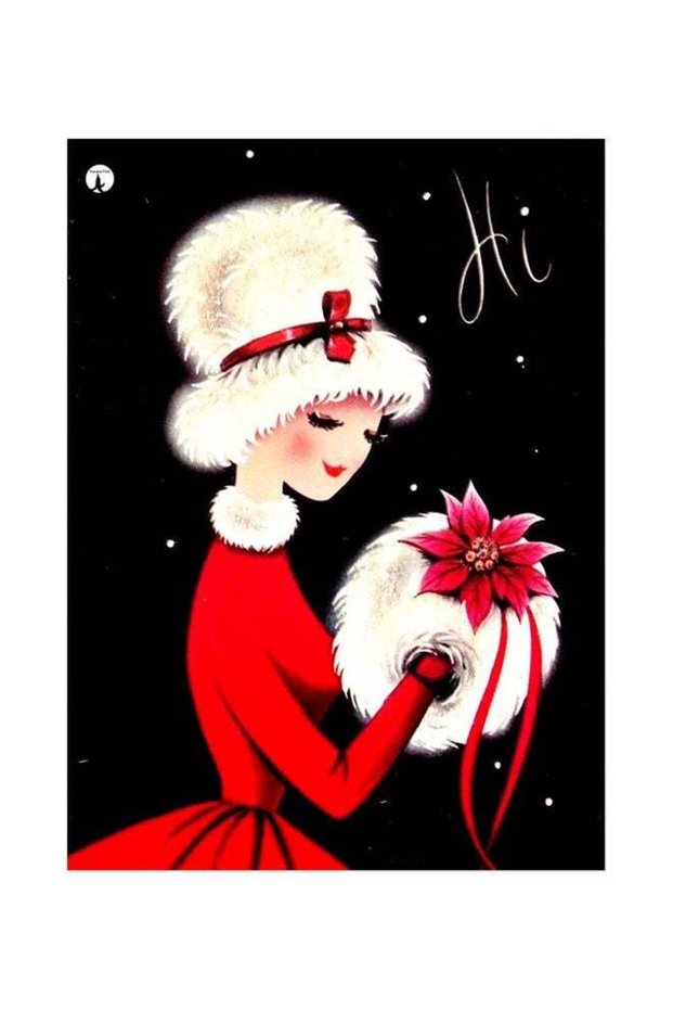 Girl Themed Metallic Plate Black/Red/White 20x15cm