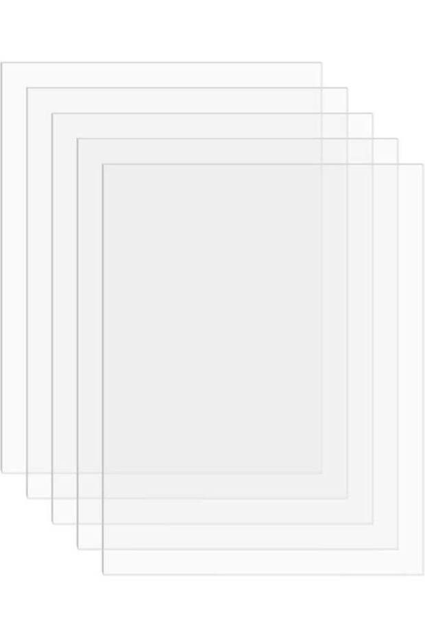 Acrylic Sheet Clear Cast Plexiglass 5” x 7” 0.04” Thick (1mm) Pack of 5 Transparent Plastic Plexi G