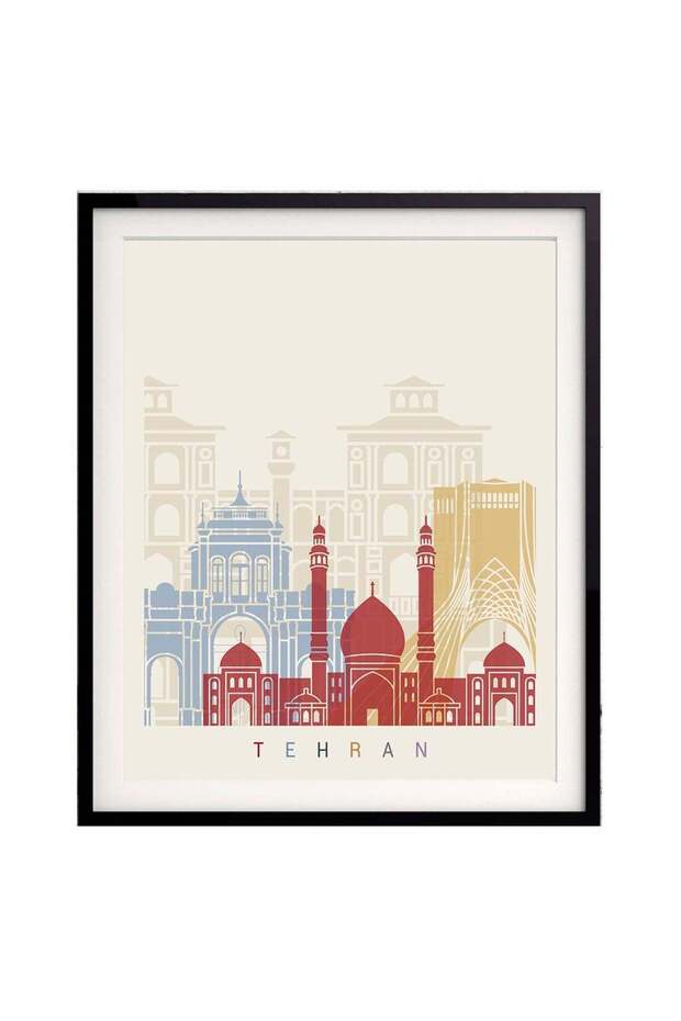 Tehran Iran Skyline Framed Poster Multicolour 30x40centimeter