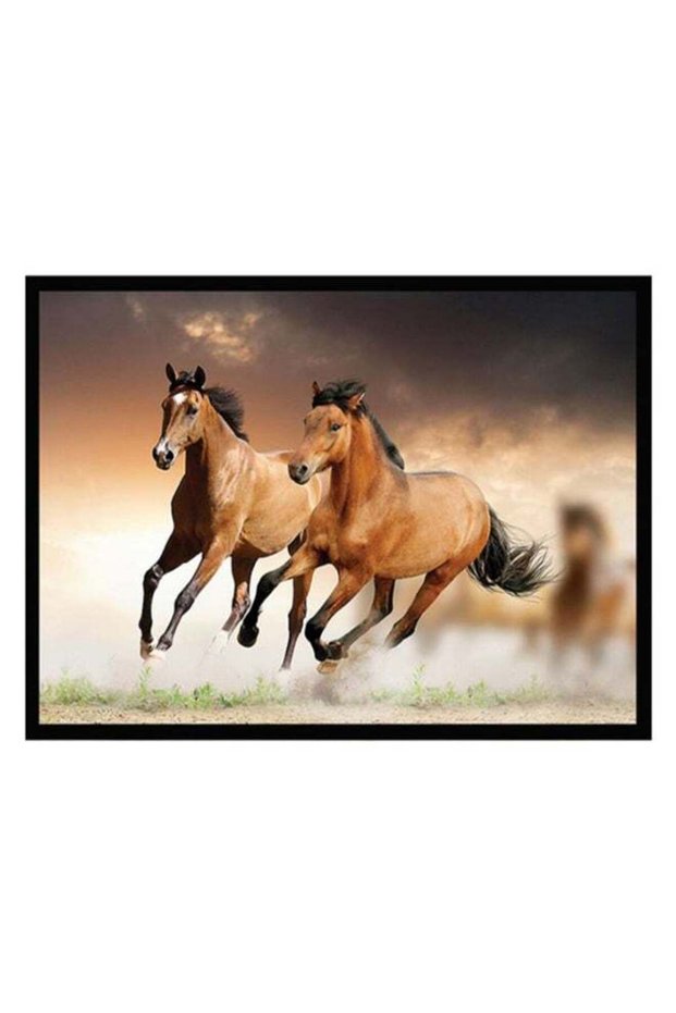 Horse Poster With Frame Multicolour 55 x 40cm