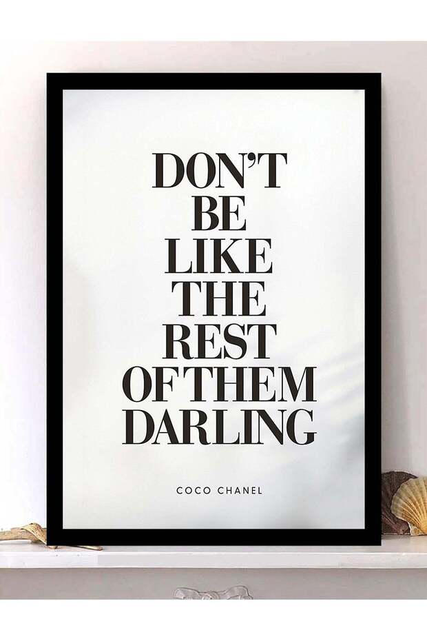 Wall Posters with Don’t Be Like The Rest Quote from Coco Chanel and Black Frame - Wall Arts Home Dé