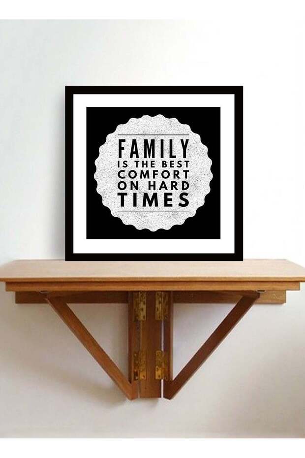Wall Posters with Family Is The Best Comfort Quote and Black Frame - Wall Arts Home Décor Photo Fra