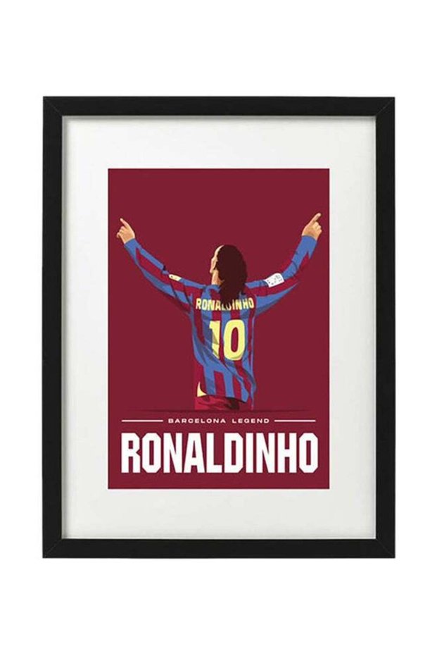 Ronaldinho Barcelona Art Poster With Frame Multicolour 30x40cm