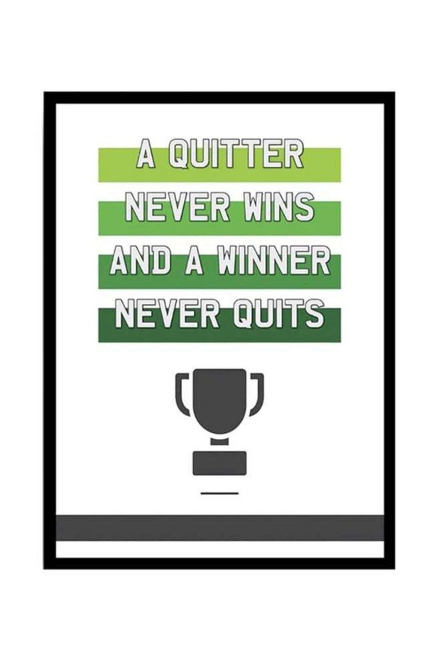 Quotes Poster With Frame White/Green/Grey 40x55cm
