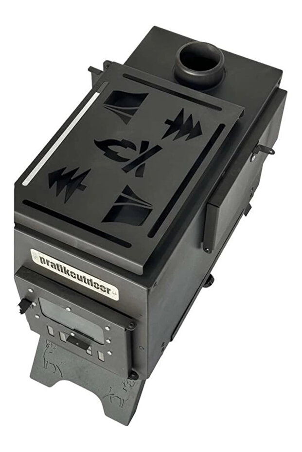 Kurutmalıklı Kuzineli Kamp Ve Çadır Sobası Katlanır Ayaklı Kamp Sobası Çantalı - 4