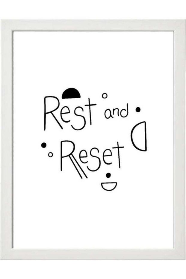 Rest And Reset Wall Art Poster Frame White 21x30cm