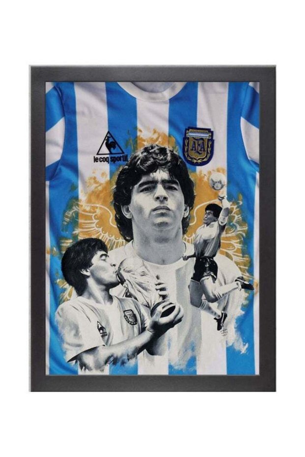 Diego Maradona Poster With Frame Multicolour 30x40cm