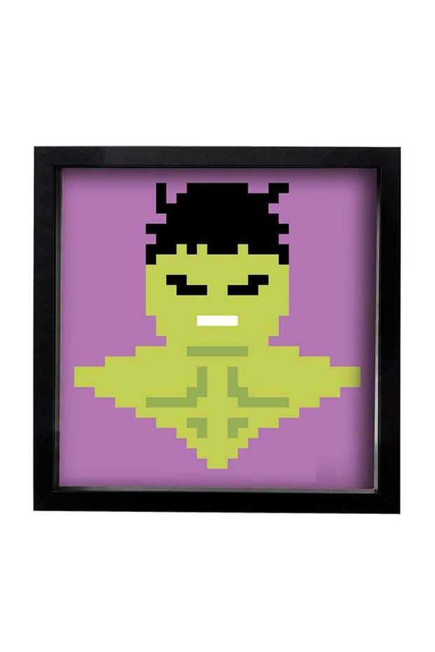 Hulk Pixel Art Poster With Frame Multicolour 25x25cm