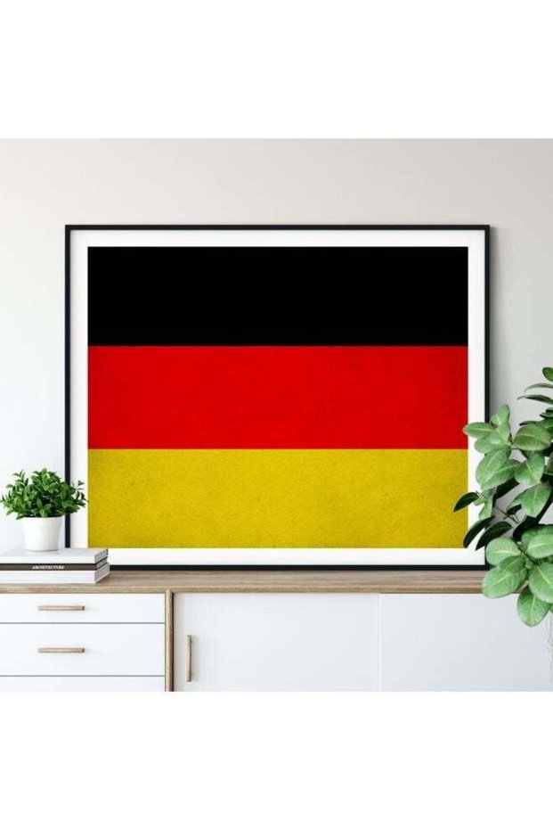 Germany Flag Poster With Frame Red/Black/Yellow 30x40cm