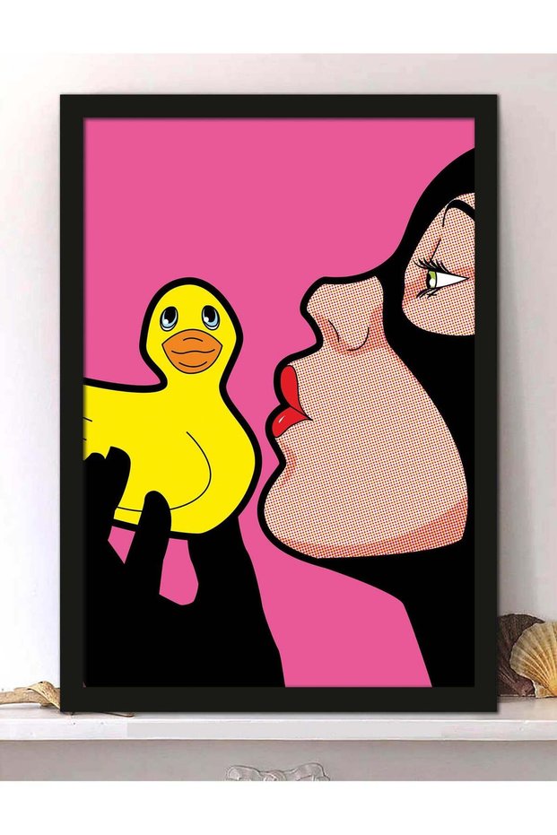 Wall Posters with Rubber Duck Pop Art and Black Frame - Wall Arts Home Décor Photo Black Frames - 4