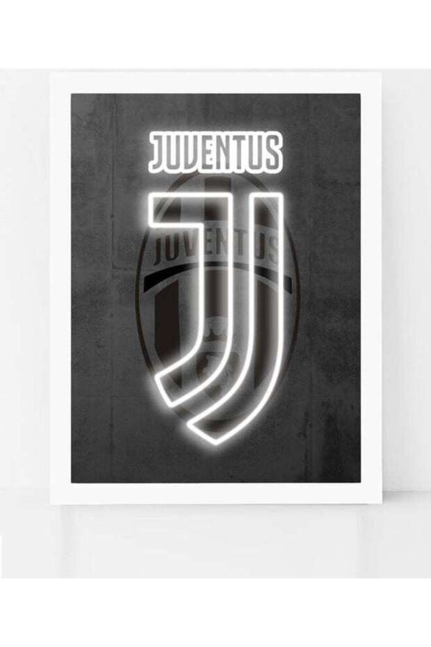 Juventus Neon Poster with Frame Black/White