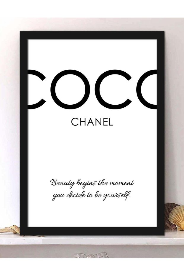 Wall Posters with Beauty Begins The Moment You Decide To Be Yourself Quote from Coco Chanel and Bla