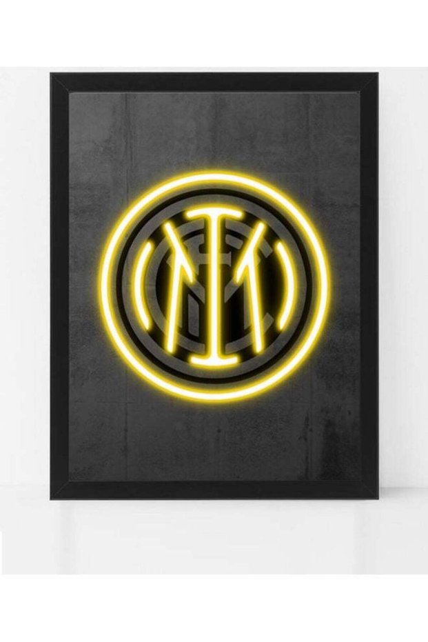 Inter Milan Neon Poster With Frame Multicolour