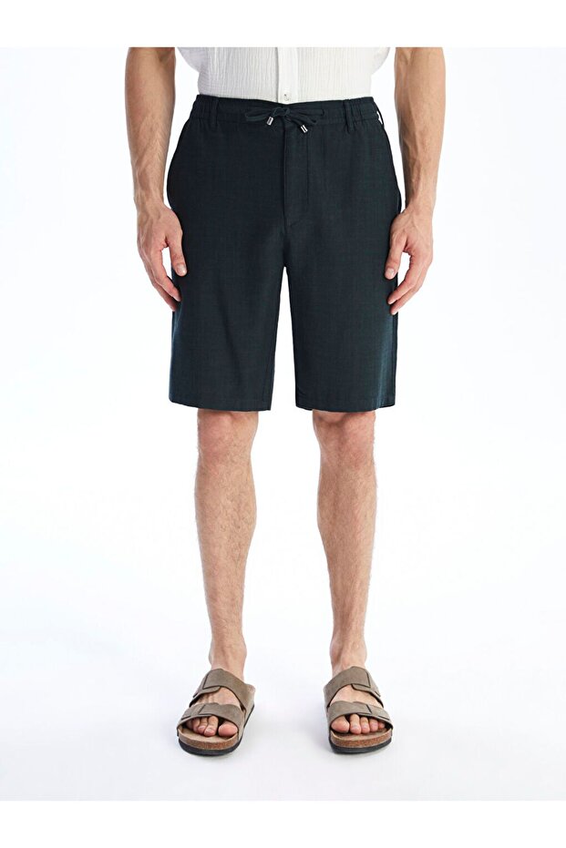 Sparkling Selections from Shining Store |   Standard Fit Linen Look Men's Shorts - 3