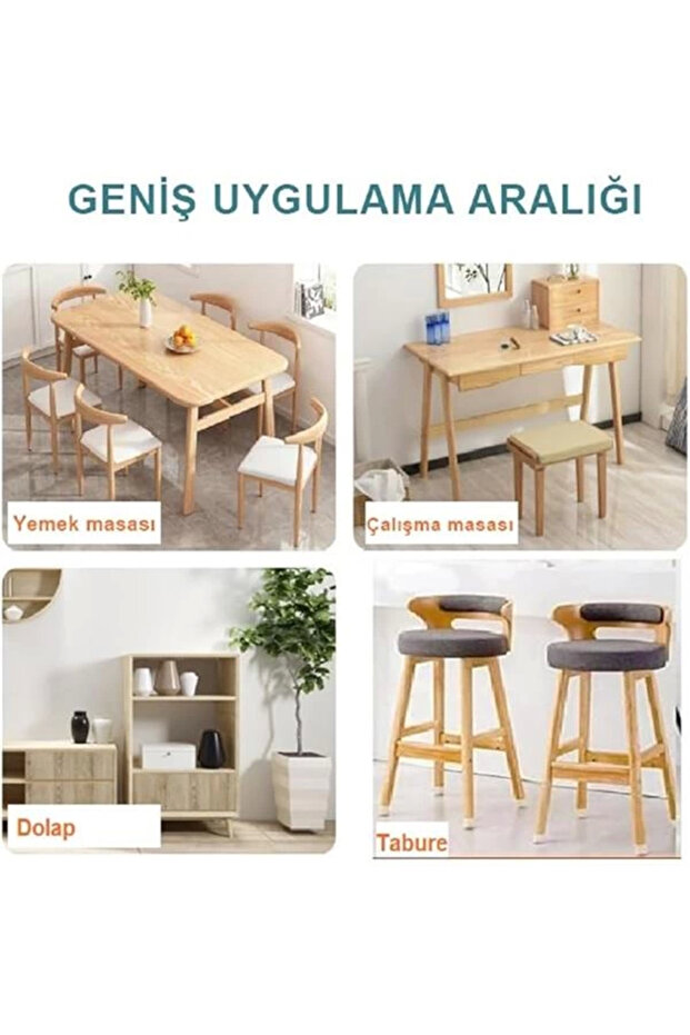 sandalye pabucu,Masa,koltuk,tabure ayak kılıfı 8 adet Siyah (Medium) - 3