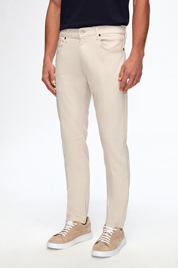 Ds Damat Slim Fit Stone Gabardine Denim Trousers