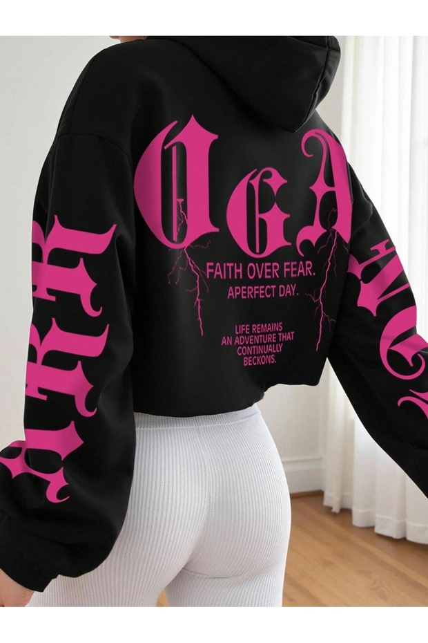 Unisex Women Men Arrogande Faith Printed Special Design 3 Thread Hooded Sweatshirt Hoodie