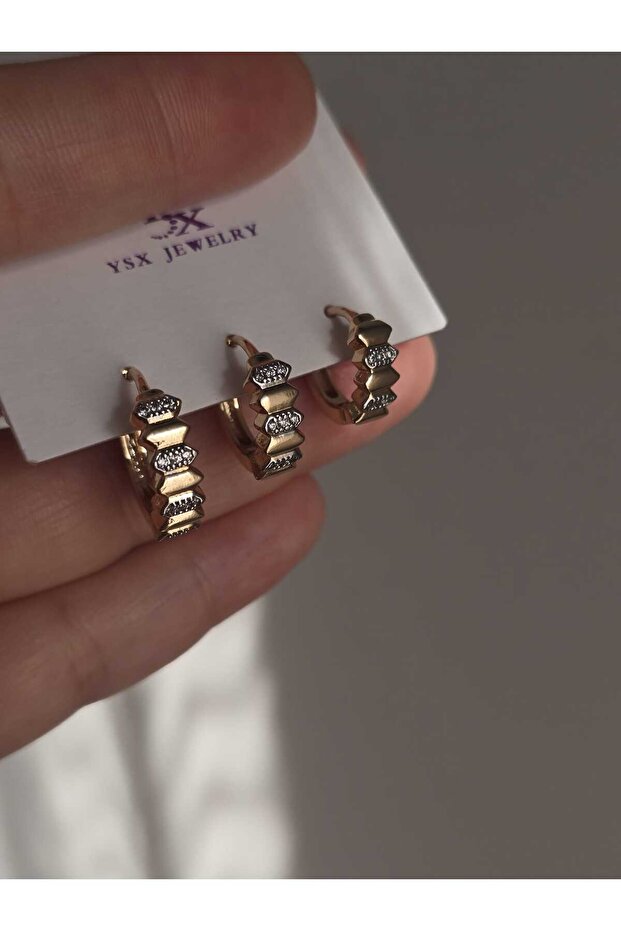 3 lü vıp çelik küpe - 1