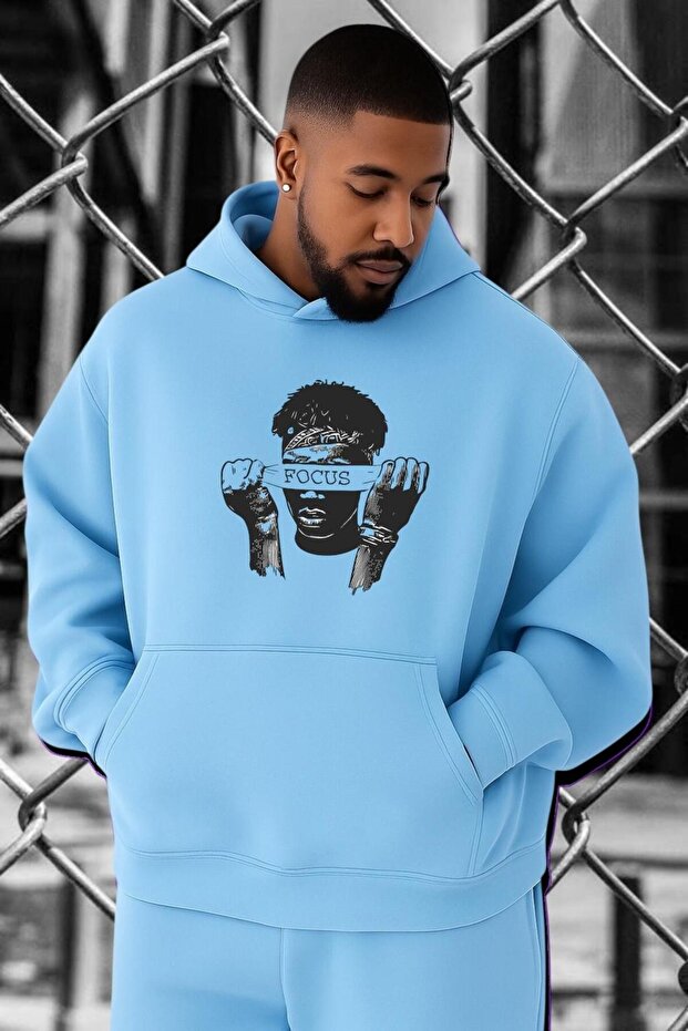 3 Yarn Combed Focus Freedom Printed Oversized Sweatshirt