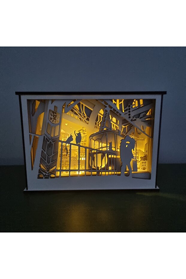 Special Design 9 Layer Wooden Decorative Gar Dear Night Lamp