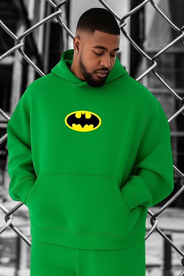 3 Yarn Combed Cotton Bat Printed Oversized Sweatshirt
