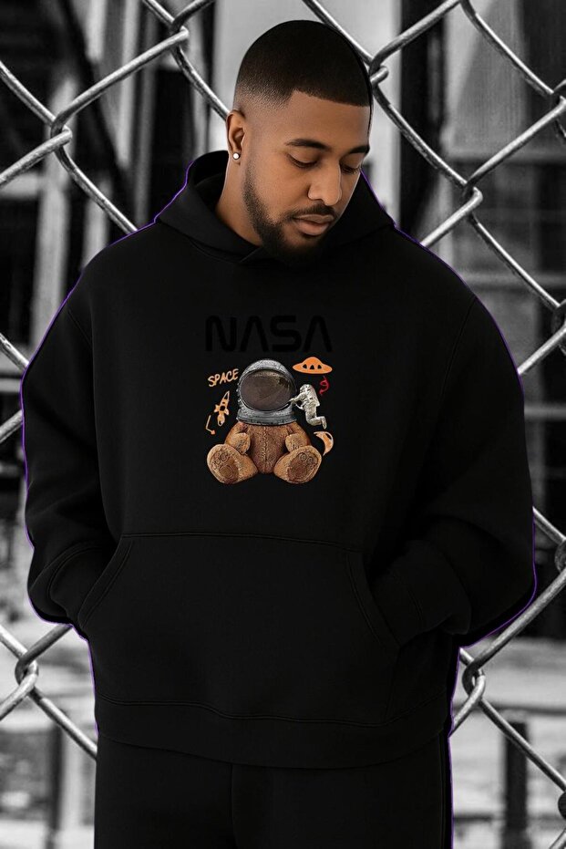 3-Ply Combed Cotton Nasa Printed Large Size Sweatshirt