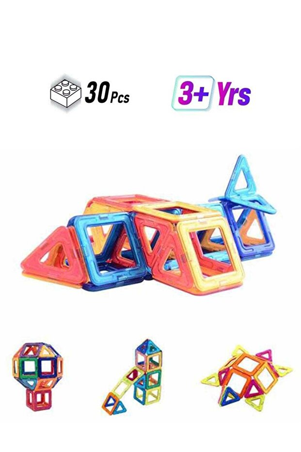 30-Piece Magnetic Building Blocks Set for Kids 3+, STEM Toy for Creative Play
