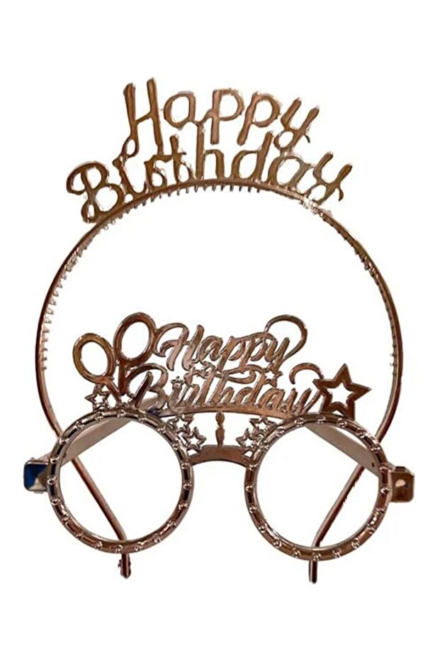 Happy Birthday Tac Glasses Set Rose Gold Color Party Accessory