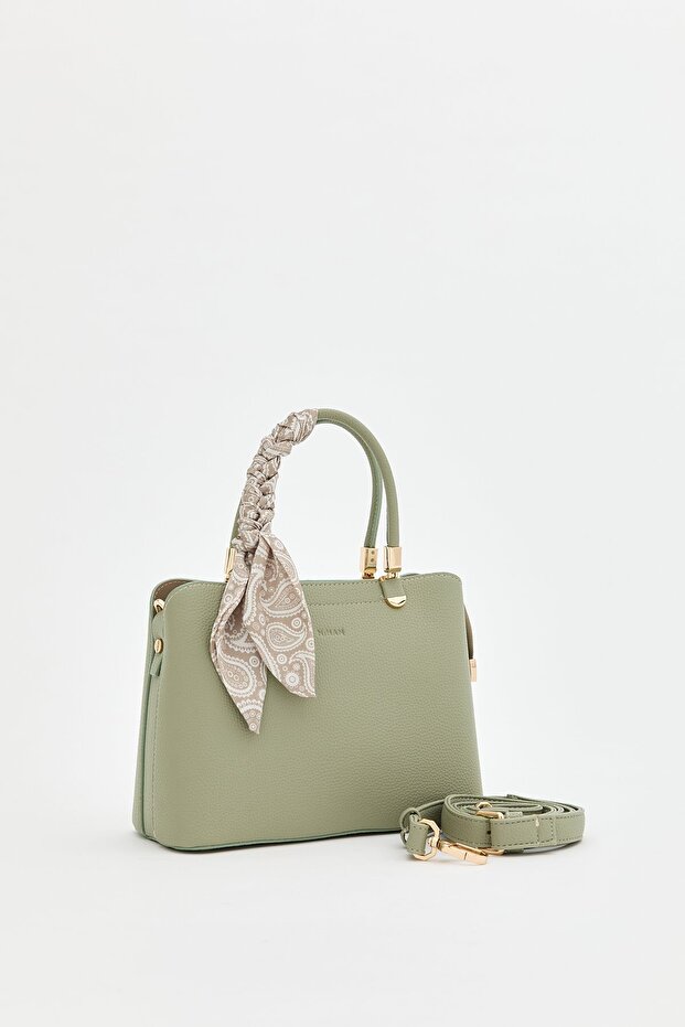 Fularlı Tote Çanta Mint - 1