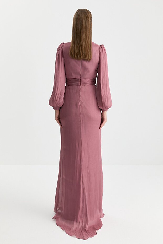 Balon Kollu Drapeli Abiye Berry - 4