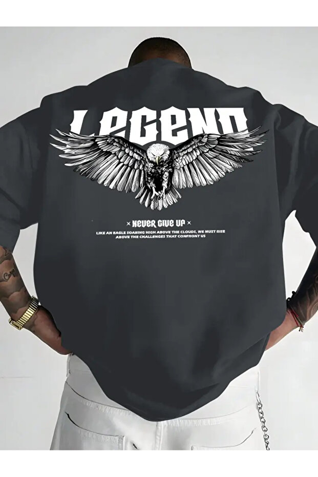 -Legend Printed Cotton Oversize Men's Tshirt Large Size - 1