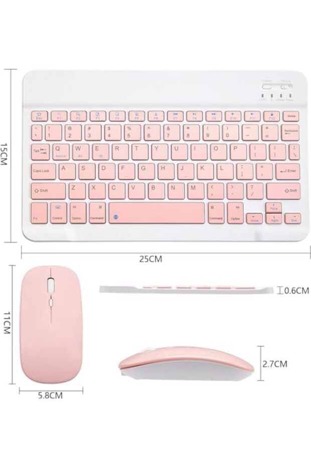 Ultra-Slim Bluetooth Keyboard and Mouse Combo Rechargeable Portable Wireless Keyboard Mouse Set - 7