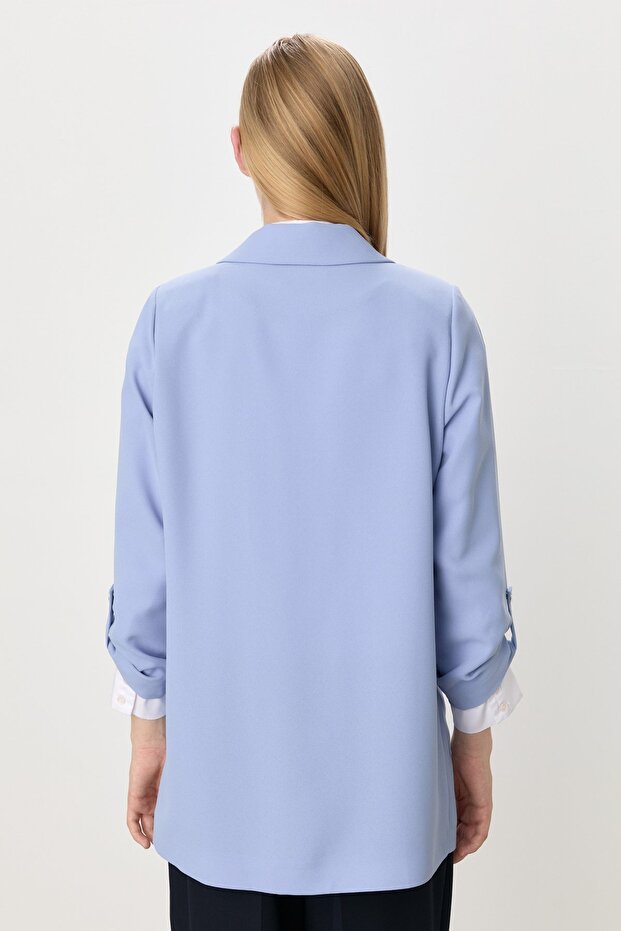 Oversize Blazer Ceket Mavi - 4