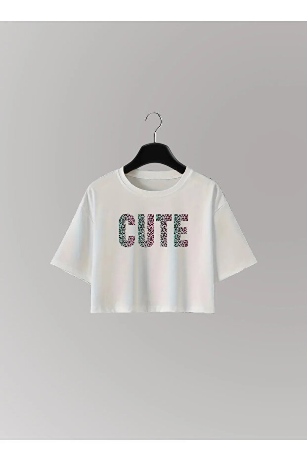 Leopard Pattern Cute Printed Crop T-Shirt for Women