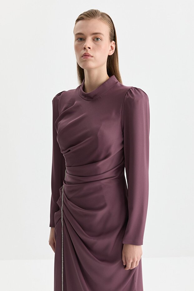 Drapeli Şık Elbise Berry - 3