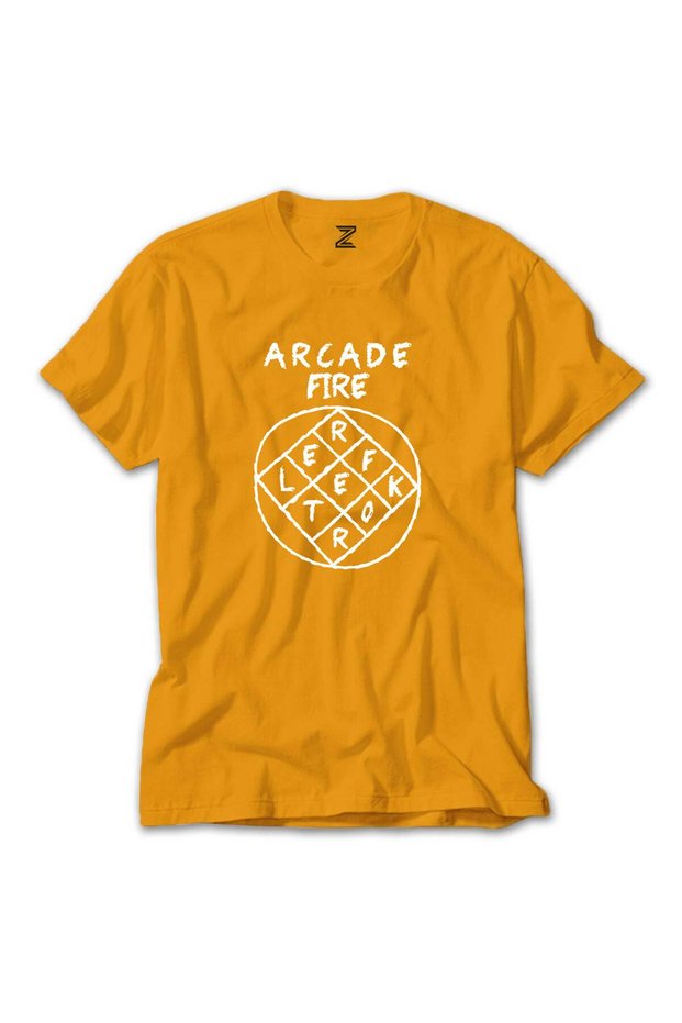 Arcade Fire Reflector Color T-Shirt Yellow Color Size 5XL