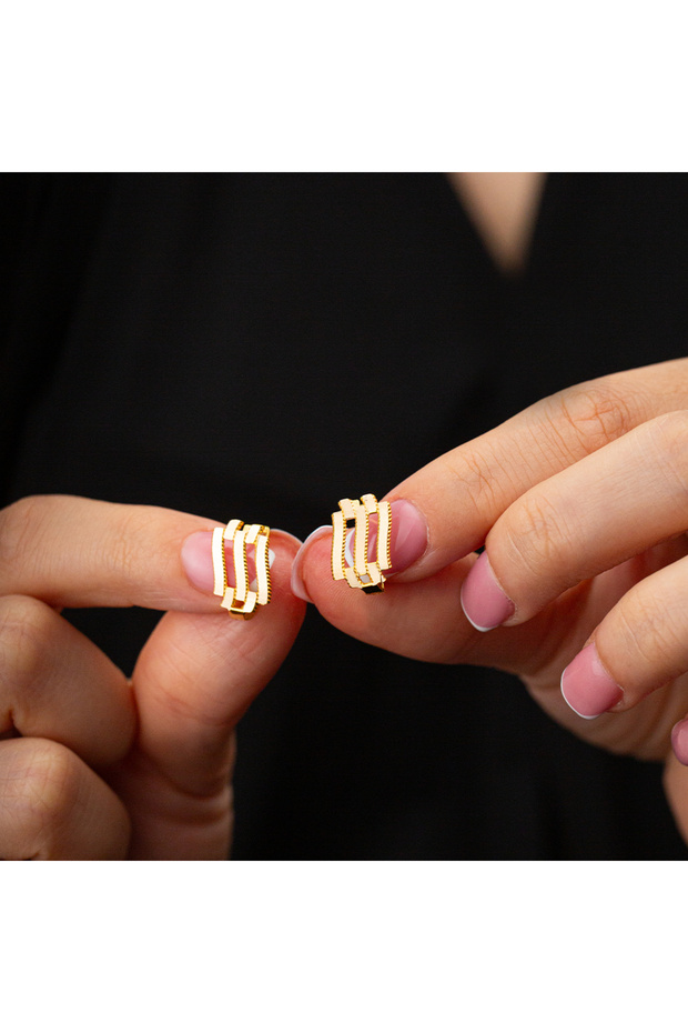 Ajda Şeritli Küpe - 1