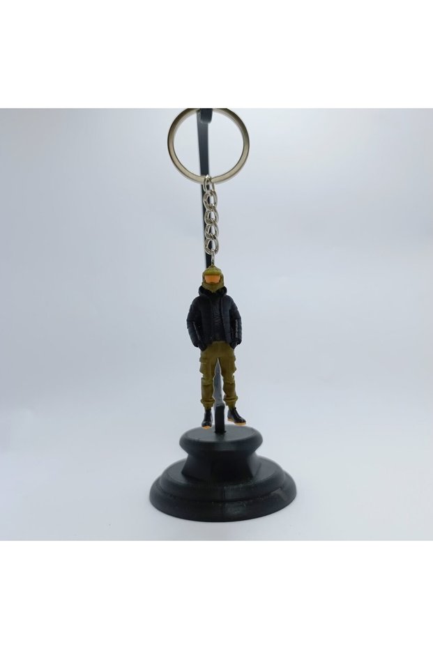 Motorcyclist Keychain with Helmet