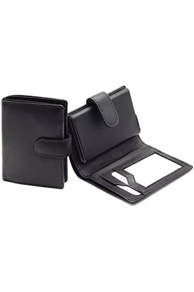 Mens Wallet, Pop Up Card Holder Wallet with Zipper Pocket, Slim Minimalist Leather RFID B