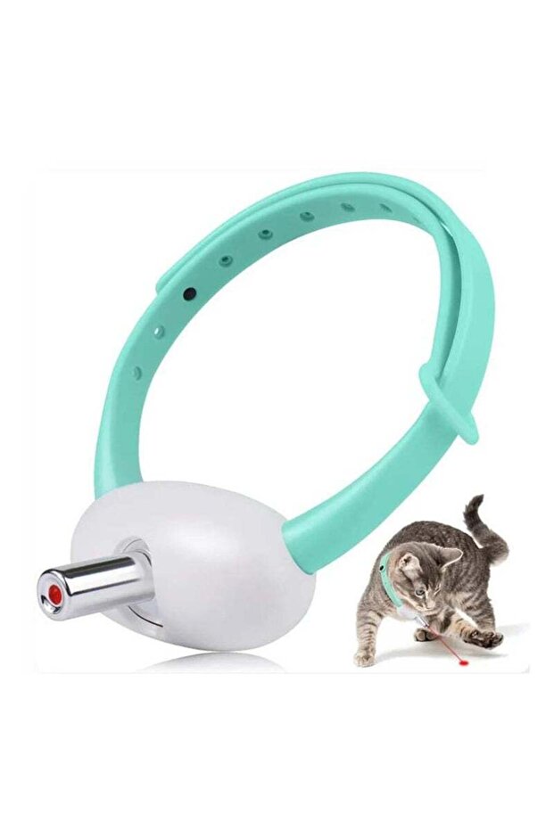 Automatic LED Cat Collar Toy, Wearable Electric Smart Kitten Toy with Auto On/Off