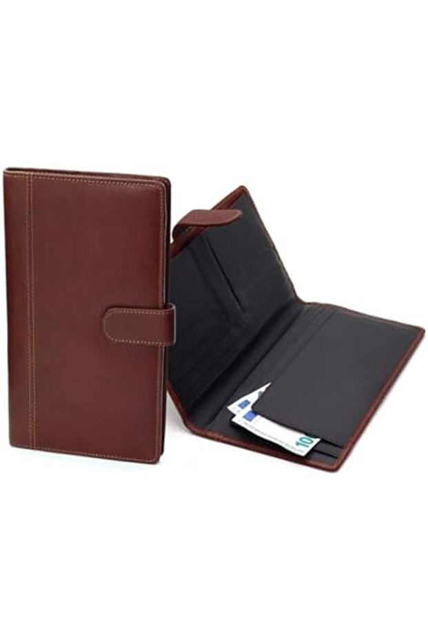 Leather Passport Holder Travel Wallet, Personalized Zipper Passport Cover Travel Document