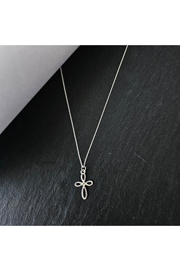925 Pure Cross Silver Chain - 3
