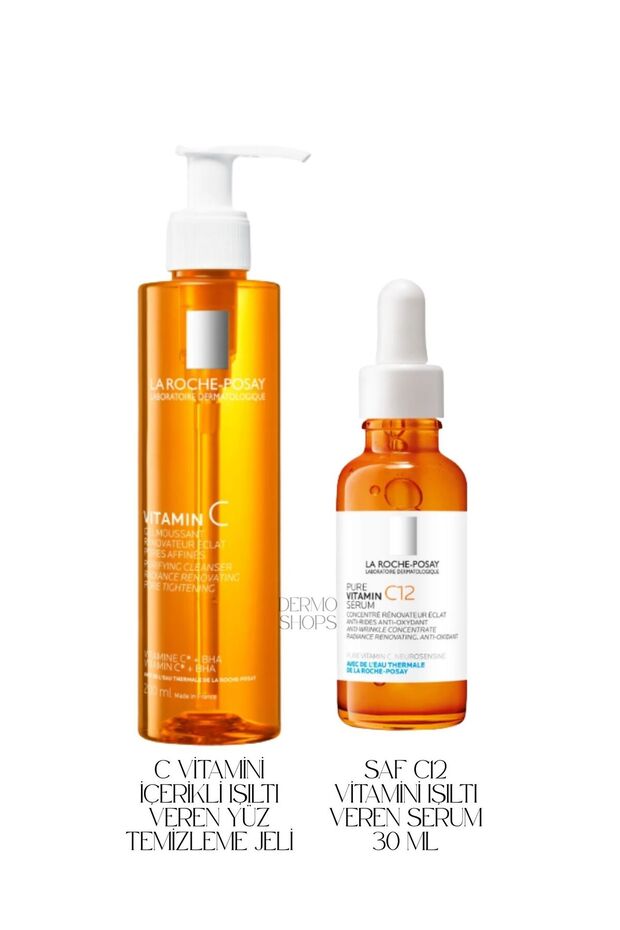 Vitamin C Skin Care Set | Original Size Serum 30 ml - Cleansing Gel 200 ml Ds