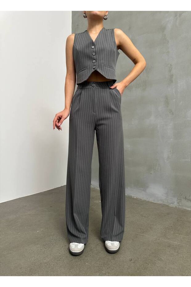 Women's Full Fit Cherry Elegance High Waist Palazzo Trousers