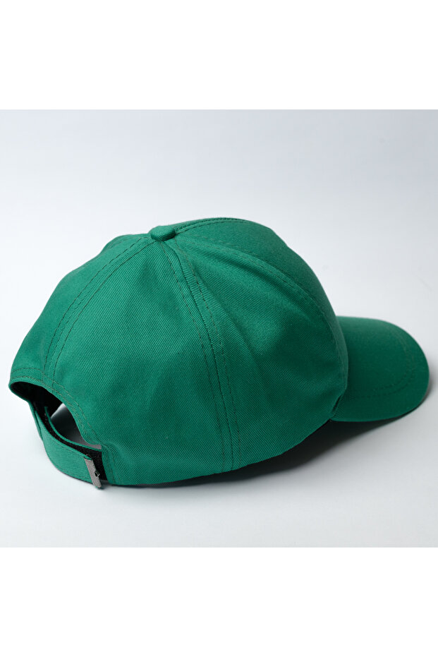 Nakışlı Yeşil Şapka Pamuklu Kumaşlı ve Siyah Kedi Nakışlı Şapka Günlük Tarz Ayarlanabilir Şapka - 3