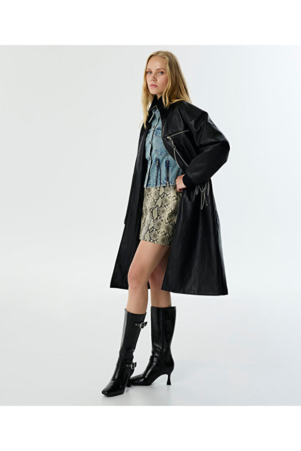 TRİKO MIX DERİ GÖRÜNÜMLÜ PARDÖSÜ - 7