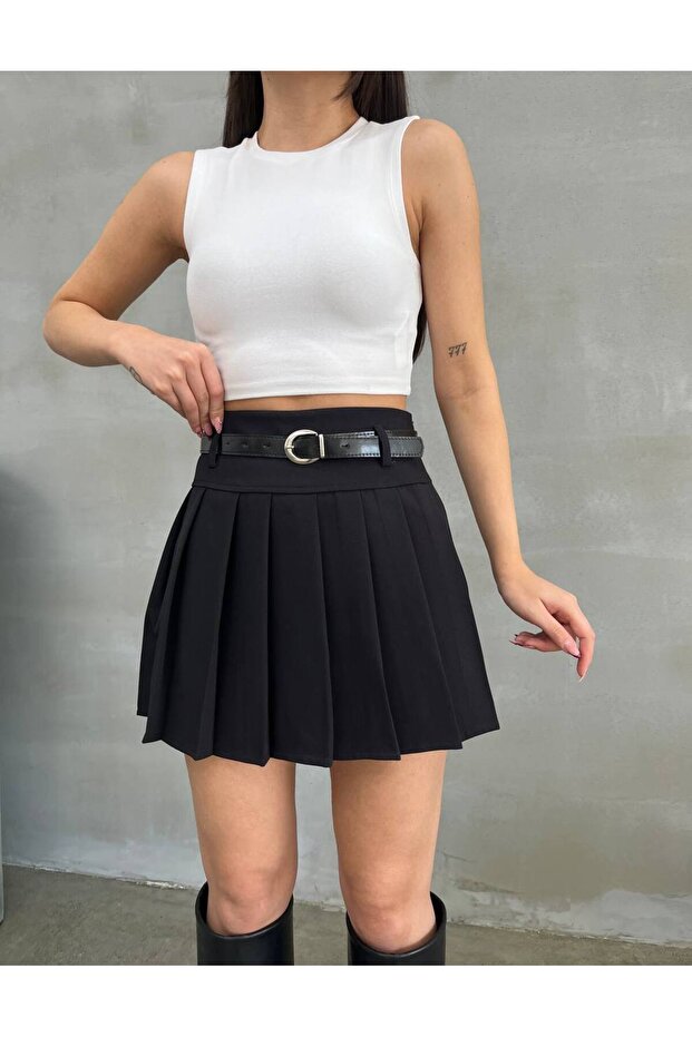 Kadın Mini Şort Etek Astarlı Şortlu - 1