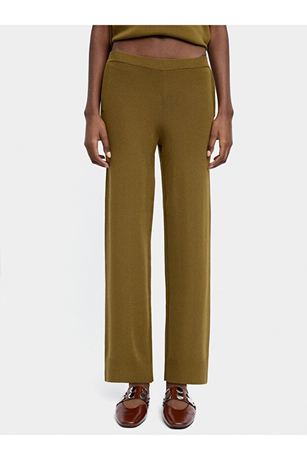 Elastik Bel Örme Pantolon - 2