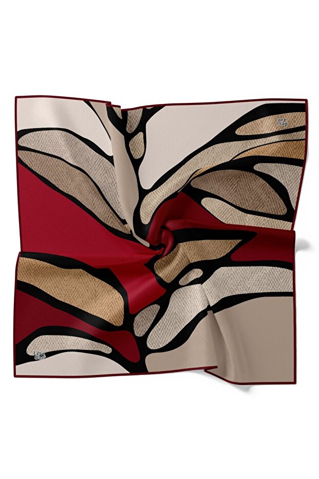 Abstract Geometric Pattern Sparkling Crystal Scarf - 1