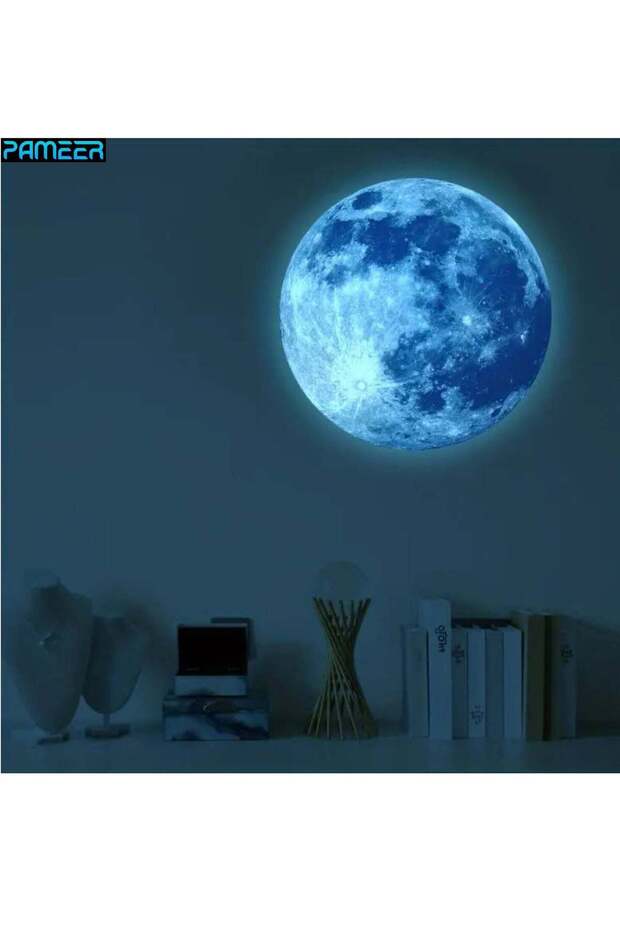 Luminous Wall Sticker, 3D Moon Stickers, Glow In The Dark Home Decals Wallpaper, For Adults Kids Bo